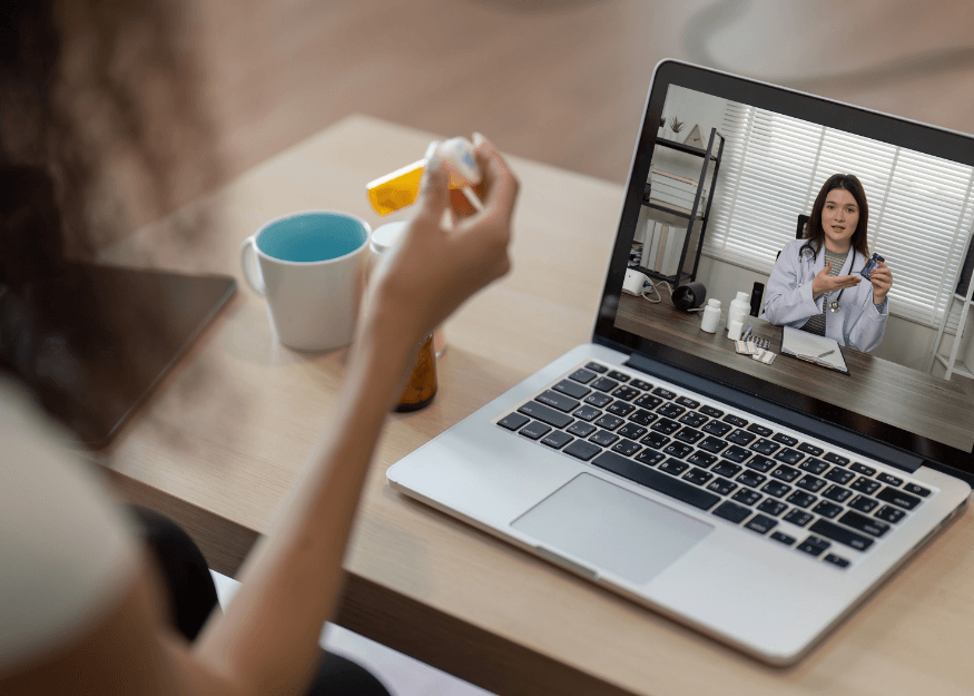 Patient having a telehealth appointment with a provider